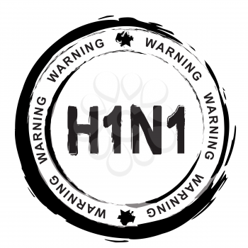 Royalty Free Clipart Image of an H1N1 Stamp