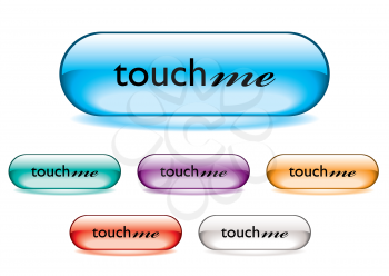 Royalty Free Clipart Image of a Collection of Touch Me Buttons