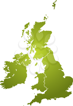 Royalty Free Clipart Image of a Green United Kingdom