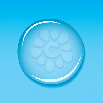 Royalty Free Clipart Image of a Drop on Blue
