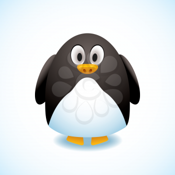 Illustrated cartoon penguin with cute expression