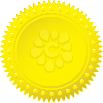 Golden yellow wax seal for a certificate or award