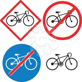 Royalty Free Clipart Image of a Set of Bike Symbols