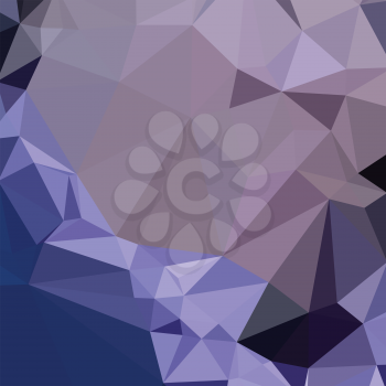 Low polygon style illustration of a dark byzantium purple blue abstract geometric background.