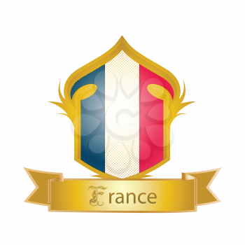 Royalty Free Clipart Image of a French Flag Insignia