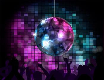 Party Atmosphere with disco globe 