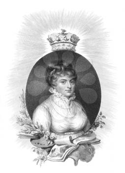 Royalty Free Photo of Princess Elizabeth (1770-1840), Landgravine of Hesse-Homburg on engraving from 1806. Engraved by E.Scriven after a painting by W.Beechey and published by John Bell in 1806.