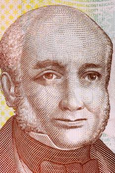 Braulio Carrillo Colina (1800-1845) on 1000 Colones 2009 Banknote from Costa Rica. Head of State of Costa Rica during 1835-1837 and 1838-1842.