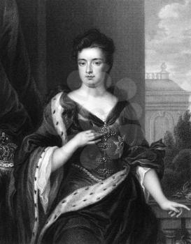 Anne Queen of Great Britain (1665-1714) on engraving from 1830. Queen of Great Britain during 1702-1707. Engraved by J.Cochran and published in ''Portraits of Illustrious Personages of Great Britain''