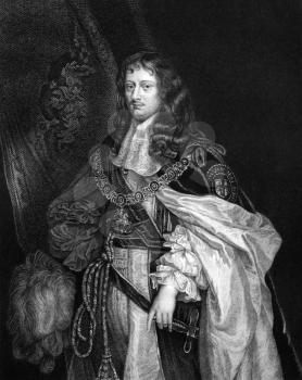 Edward Montagu, 1st Earl of Sandwich (1625-1672) on engraving from 1830. English Infantry officer who later became a naval officer and politician. Engraved by J.Cochran and published in ''Portraits of