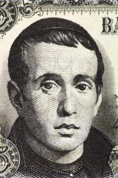 Jaime Balmes (1810-1848) on 5 Pesetas 1951 Banknote from Spain. Spanish Catholic priest known for his political and philosophical writing.