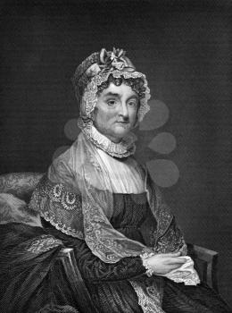 Abigail Adams (1712-1786) on engraving from 1873. Wife of John Adams president of the USA. Engraved by unknown artist and published in ''Portrait Gallery of Eminent Men and Women with Biographies'',US