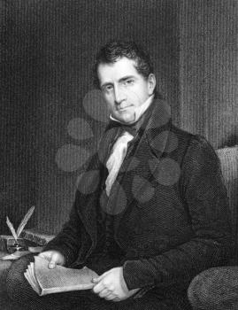 Theodric Romeyn Beck (1791-1855) on engraving from 1834. American physician. Engraved by E. Prudhomme and published in ''National Portrait Gallery of Distinguished Americans'',USA,1834.