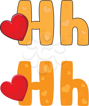 illustration of a letter H heart
