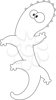 illustration of a salamander outlined