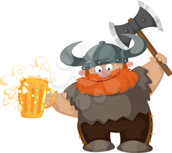 illustration of a viking and beer