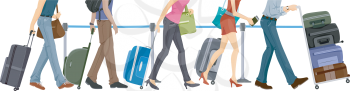 Royalty Free Clipart Image of a Legs at an Airport