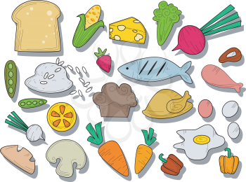 Royalty Free Clipart Image of Food Icons