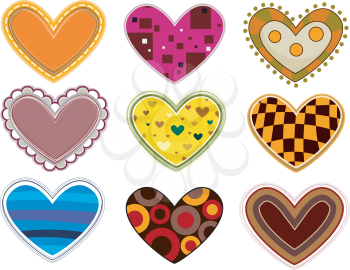 Royalty Free Clipart Image of a Collection of Patches