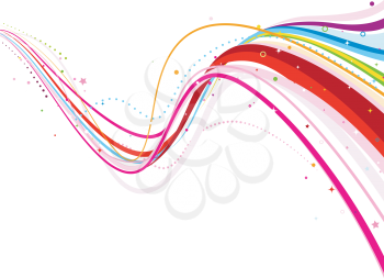 Royalty Free Clipart Image of an Abstract Rainbow Wave