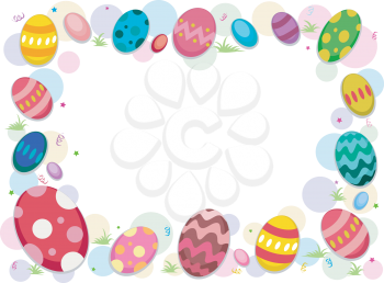 Royalty Free Clipart Image of an Easter Egg Border