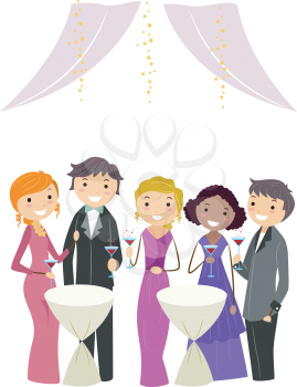 Royalty Free Clipart Image of a Formal Gathering