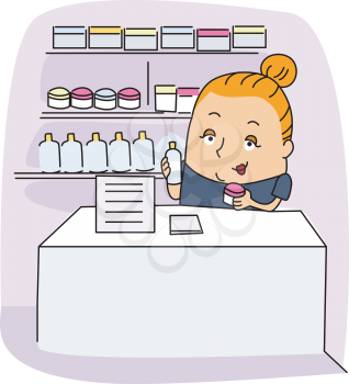 Royalty Free Clipart Image of an Aesthetician