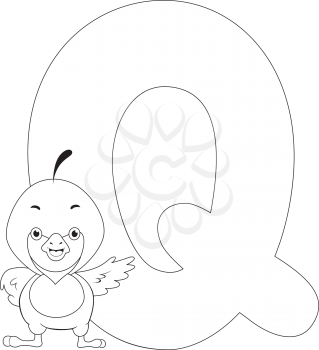 Coloring Page Illustration Featuring a Quill
