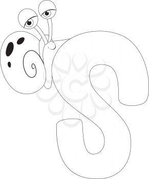 Coloring Page Illustration Featuring a Snail