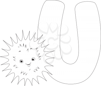 Coloring Page Illustration Featuring an Urchin