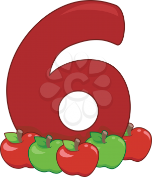 Illustration Featuring the Number 6