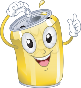 Mascot Illustration Featuring a Soda Can