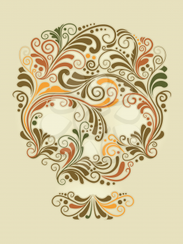 Illustration of Skull Vines Design