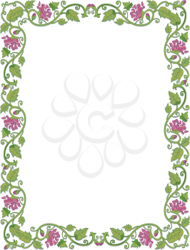 Background Illustration Featuring Vines Accented with Flowers