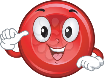 Mascot Illustration Featuring a Smiling Red Blood Cell