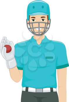Illustration of a Man Dressed as a Wicket Keeper