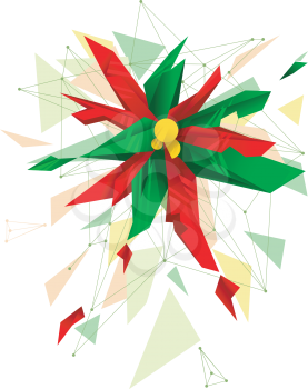 Abstract Illustration Featuring a Poinsettia