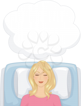 Illustration of an Unconscious Girl Undergoing Hypnotherapy