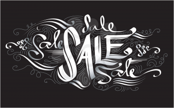 Text Illustration Featuring the Word Sale Written Against a Black Background