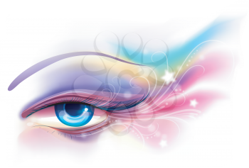 Colorful and Whimsical Illustration of Eye Makeup - eps10