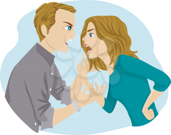 Illustration of a Couple Having an Argument 