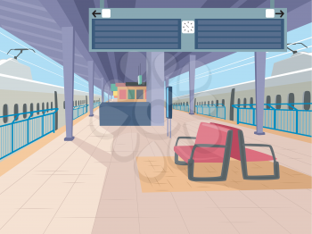 Illustration Featuring an Empty Train Station