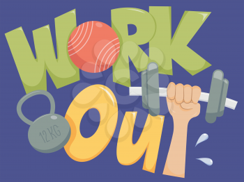 Typography Illustration Featuring the Phrase Work Out