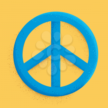 Illustration of a Blue Peace Sign Design Icon