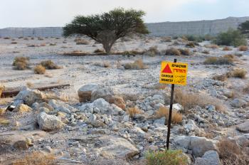Royalty Free Photo of Sign Warning of Mines