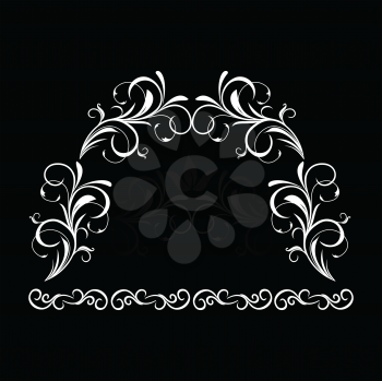 Royalty Free Clipart Image of a White Floral Design