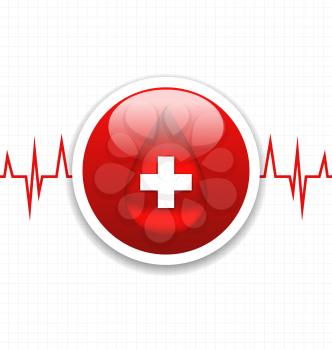 Illustration abstract medical background, save life heart - vector