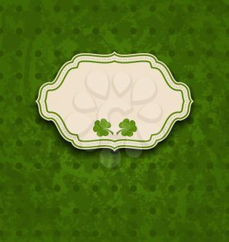 Illustration holiday card with clovers for St. Patrick's Day - vector