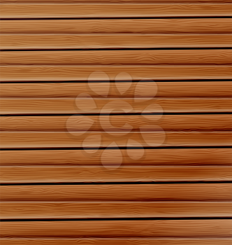 Illustration dark wooden texture, plank background - vector