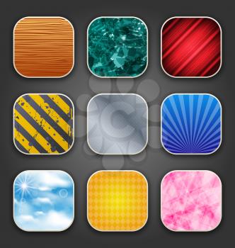 Illustration backgrounds with texture for the app icons - vector